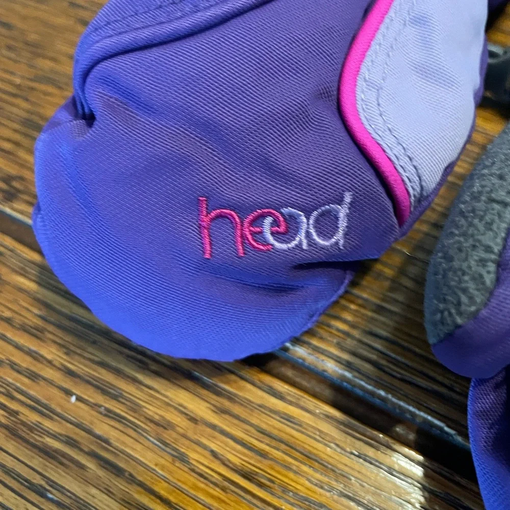 Head Kids Purple Mittens with Pink Trim